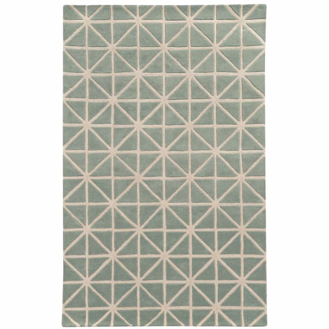 Optic 41103 Grey/ Ivory Hand-crafted Wool Area Rug - 3'6" x 5'6"