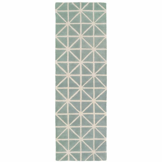 Optic 41103 Grey/ Ivory Hand-crafted Wool Area Rug - 2'6" x 8'