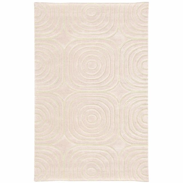 Optic 41108 Pink/ Ivory Hand-crafted Wool Area Rug - 10' x 13'