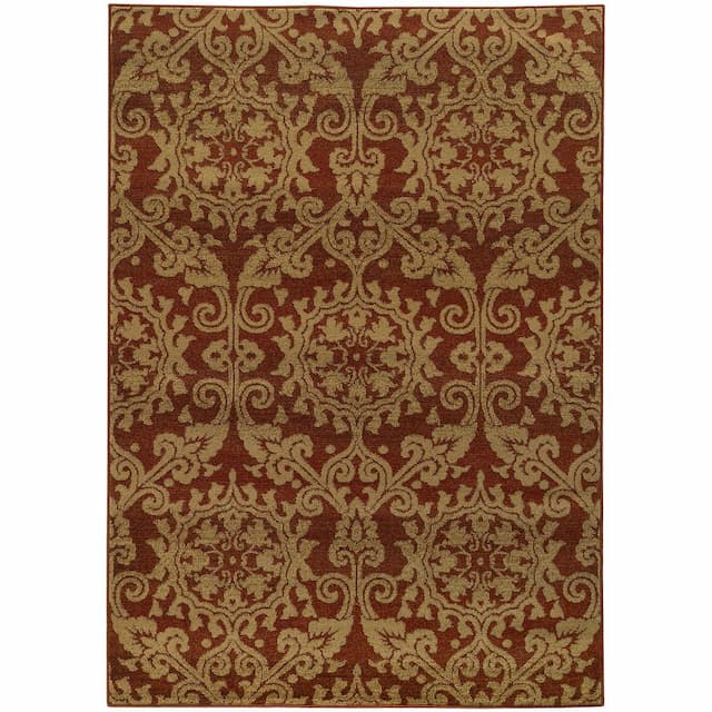 Parker 5840B Rust/ Taupe Indoor Area Rug - 9'10" x 12'10"