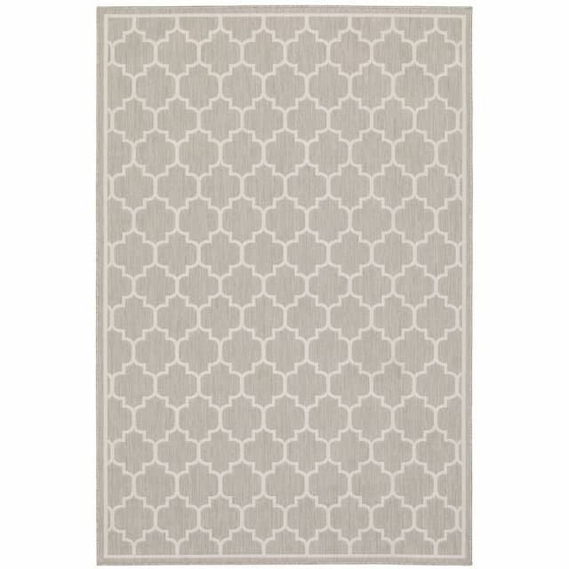 Portofino 1636H Grey/ Ivory Indoor/Outdoor Area Rug - 3'3" x 5'