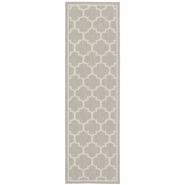 Portofino 1636H Grey/ Ivory Indoor/Outdoor Area Rug - 1'10" x 7'3"