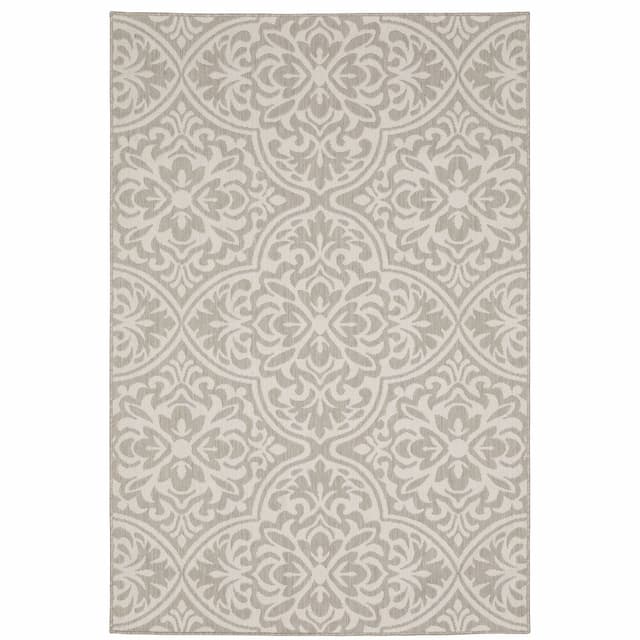 Portofino 1831H Grey/ Ivory Indoor/Outdoor Area Rug - 3'3" x 5'