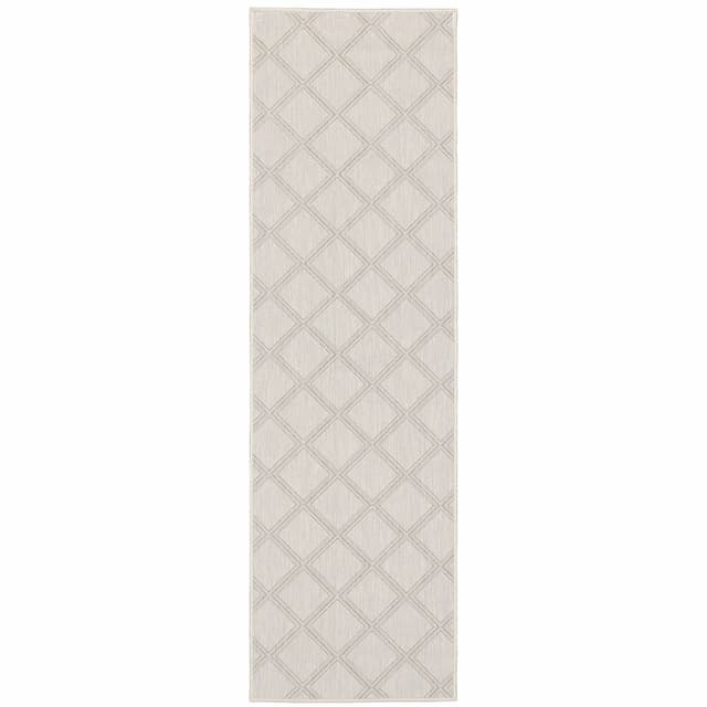 Portofino 5098W Ivory/ Grey Indoor/Outdoor Area Rug - 1'10" x 7'3"