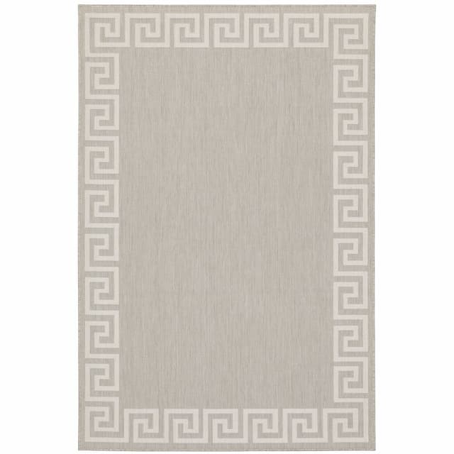 Portofino 6560D Grey/ Ivory Indoor/Outdoor Area Rug - 5'3" x 7'3"