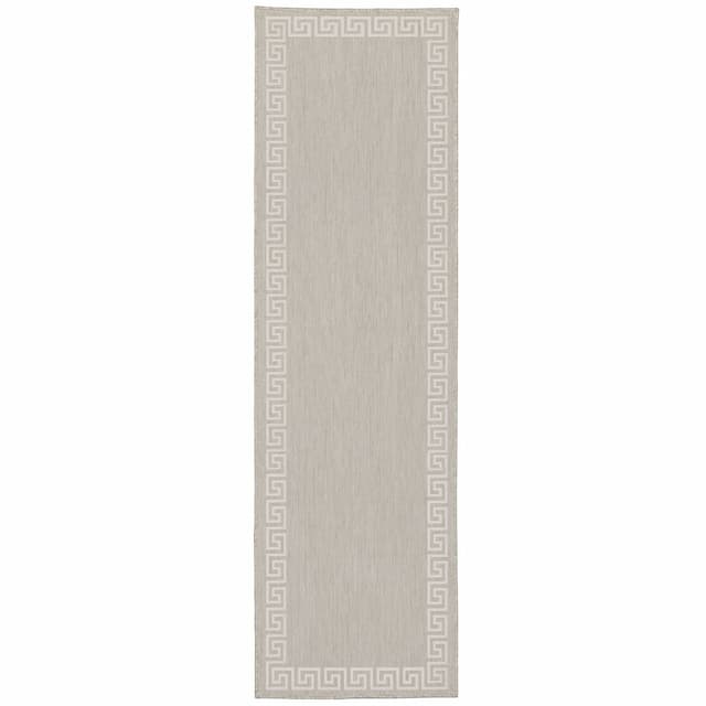 Portofino 6560D Grey/ Ivory Indoor/Outdoor Area Rug - 1'10" x 7'3"