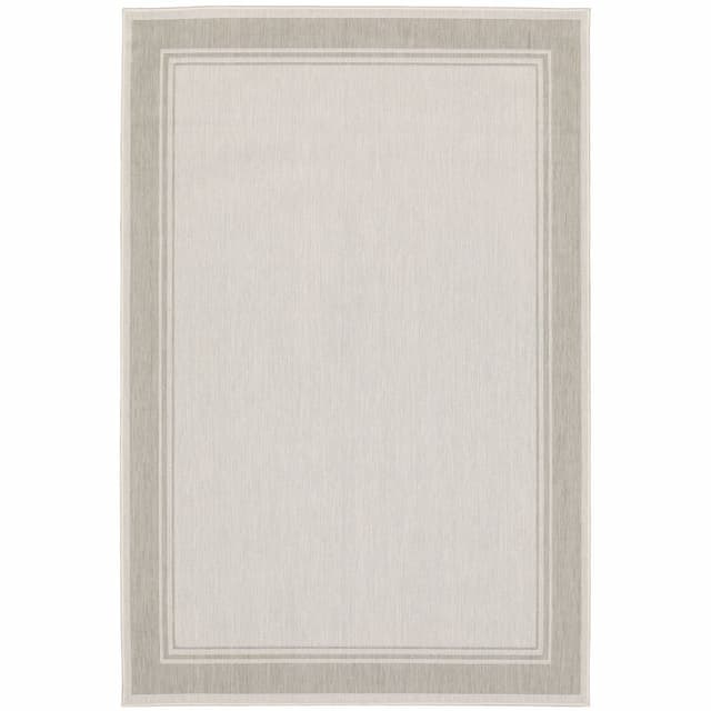 Portofino 6765W Ivory/ Grey Indoor/Outdoor Area Rug - 3'3" x 5'