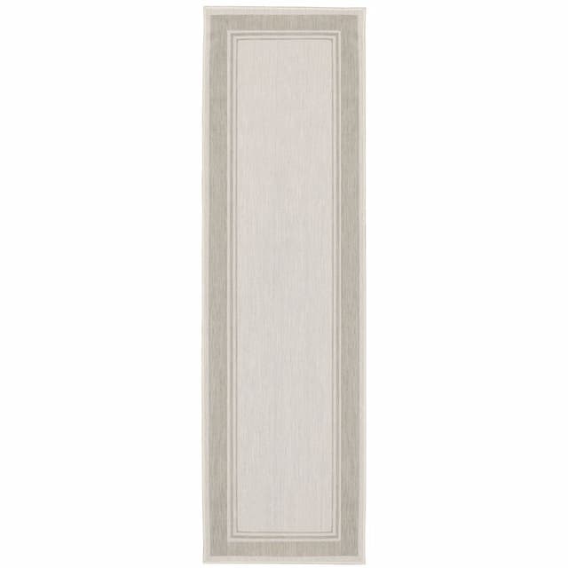 Portofino 6765W Ivory/ Grey Indoor/Outdoor Area Rug - 1'10" x 7'3"