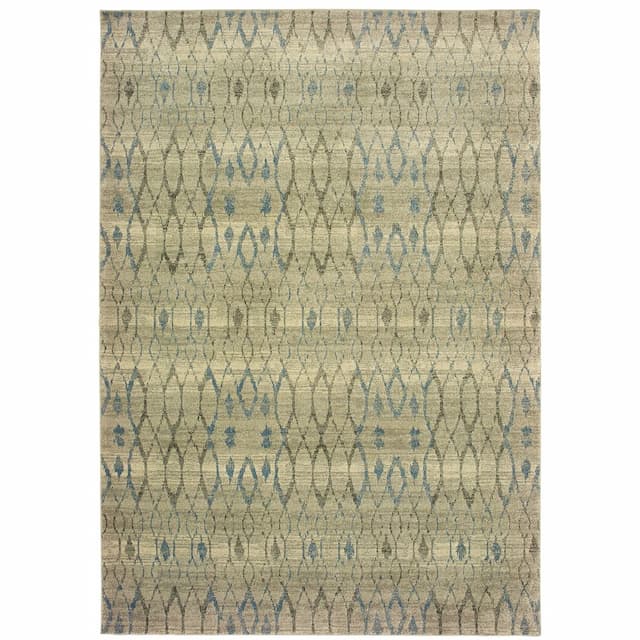 Raleigh 1807H Ivory/ Blue Indoor Area Rug - 3'10" x 5'5"