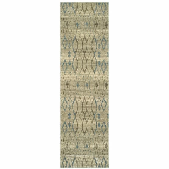 Raleigh 1807H Ivory/ Blue Indoor Area Rug - 2'3" x 7'6"