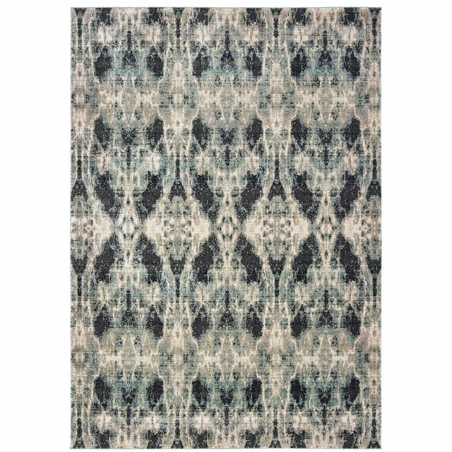 Raleigh 5507B Grey/ Blue Indoor Area Rug - 1'10" x 3'