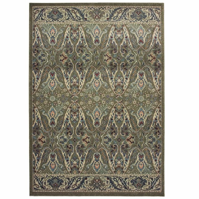 Raleigh 655Q5 Brown/ Ivory Indoor Area Rug - 5'3" x 7'6"