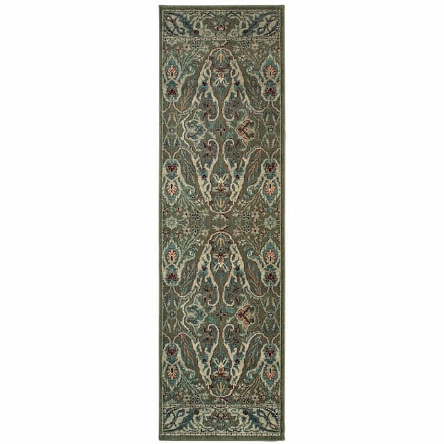 Raleigh 655Q5 Brown/ Ivory Indoor Area Rug - 2'3" x 7'6"