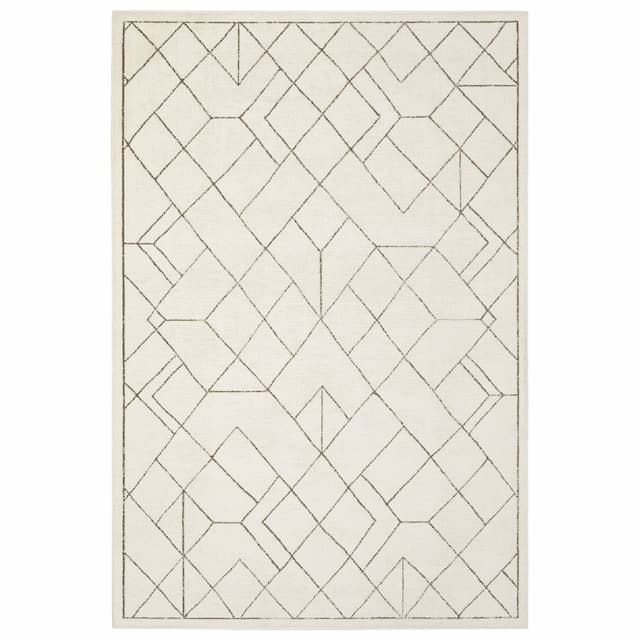 Raylan RAY06 Ivory/ Taupe Indoor Area Rug - 3'3" x 5'