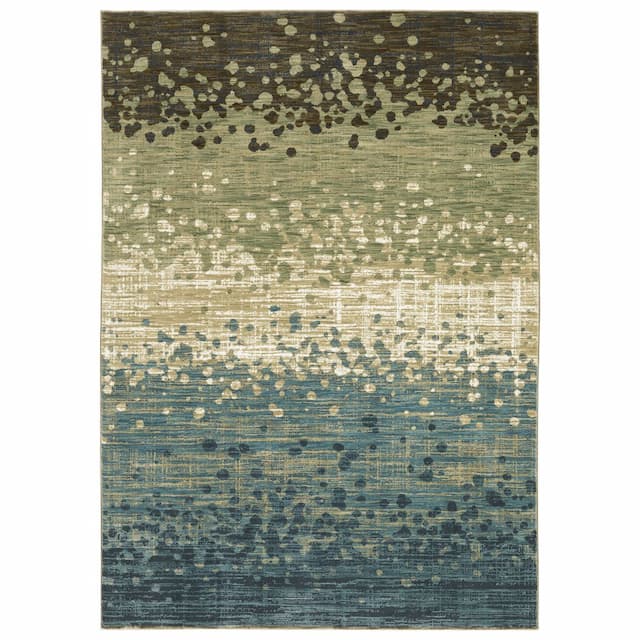 Reed RE08A Blue/ Brown Indoor Area Rug - 2'3" x 7'6"