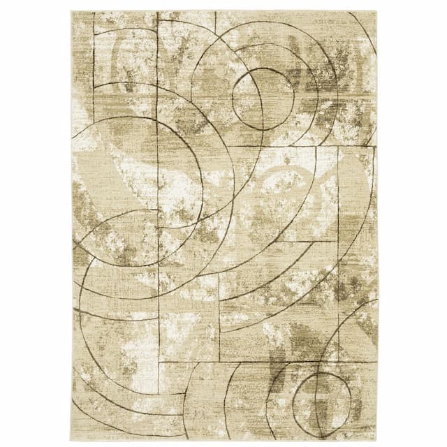 Reed RE10A Beige/ Brown Indoor Area Rug - 5'3" x 7'6"