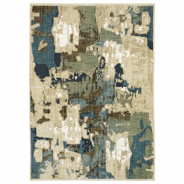 Reed RE11Q Beige/ Multi Indoor Area Rug - 2'3" x 7'6"