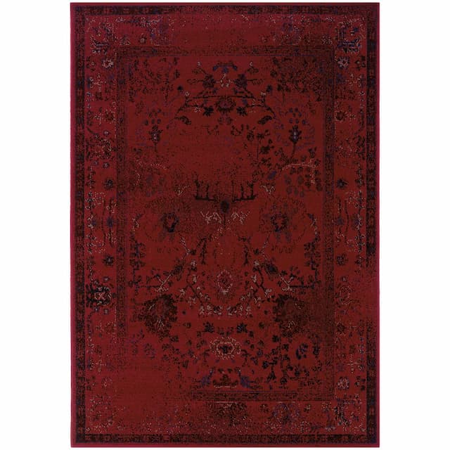 Revival 550R2 Red/ Grey Indoor Area Rug - 1'10" x 3'3"