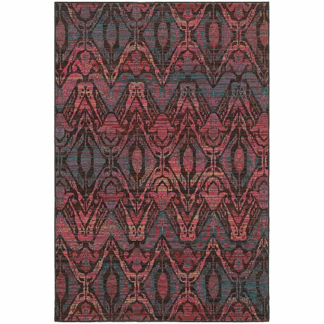 Revival 5562F Pink/ Multi Indoor Area Rug - 6'7" x 9'6"