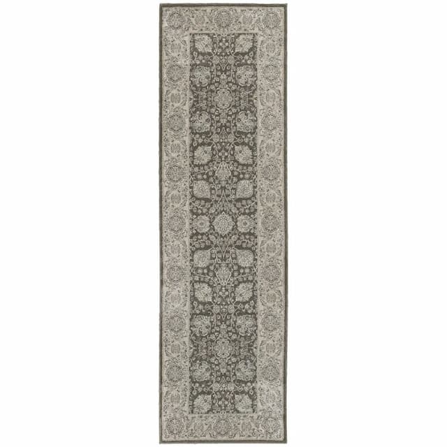 Richmond 1330U Brown/ Ivory Indoor Area Rug - 2'3" x 7'6"