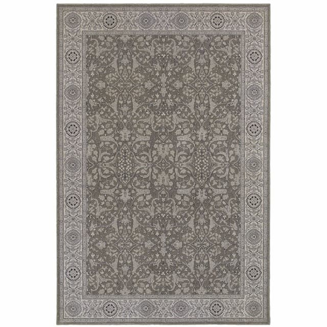 Richmond 001E3 Grey/ Ivory Indoor Area Rug - 1'10" x 3'