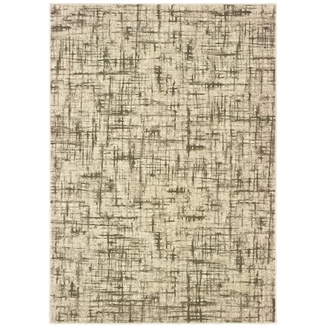 Richmond 802J3 Ivory/ Brown Indoor Area Rug - 1'10" x 3'