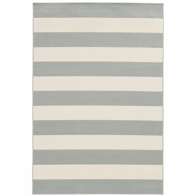 Riviera 4768H Grey/ Ivory Indoor/Outdoor Area Rug - 1'9" x 3'9"