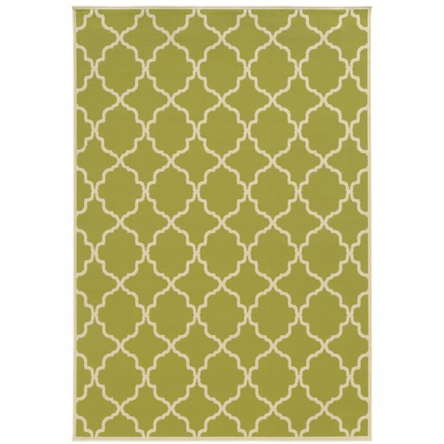 Riviera 4770M Green/ Ivory Indoor/Outdoor Area Rug - 2'5" x 4'5"