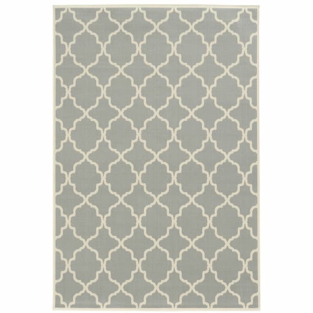 Riviera 4770Y Grey/ Ivory Indoor/Outdoor Area Rug - 1'9" x 3'9"