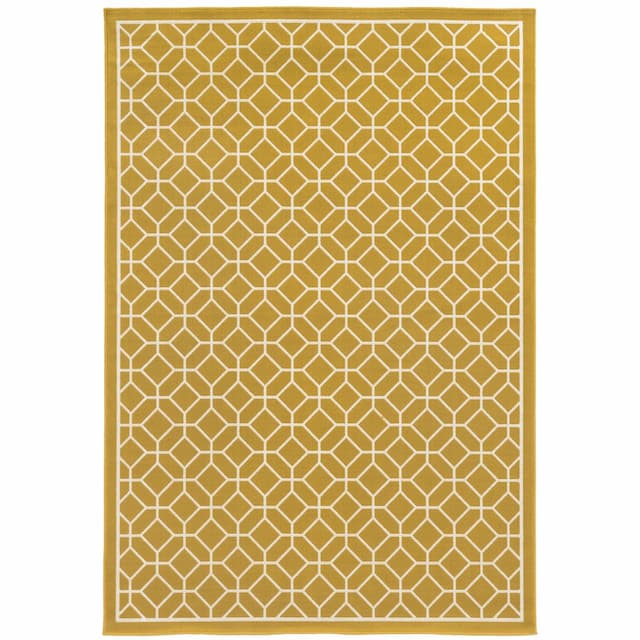 Riviera 4771H Gold/ Ivory Indoor/Outdoor Area Rug - 8'6" x 13'