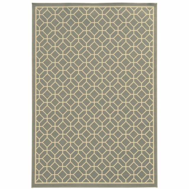 Riviera 4771M Grey/ Ivory Indoor/Outdoor Area Rug - 1'9" x 3'9"