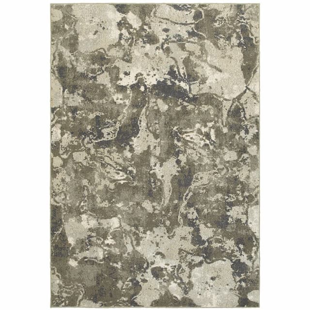 Rowan 537E4 Grey/ Ivory Indoor Area Rug - 3'10" x 5'5"