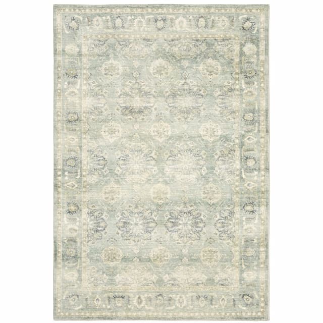 Savoy 28107 Green/Ivory Indoor Area Rug - 7'8" x 10'