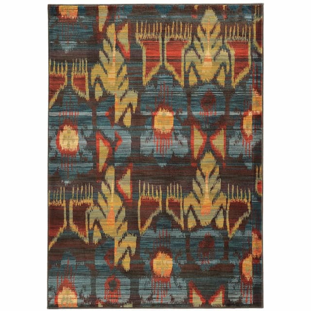 Sedona 4378H Blue/ Gold Indoor Area Rug - 7'10" x 10'10"