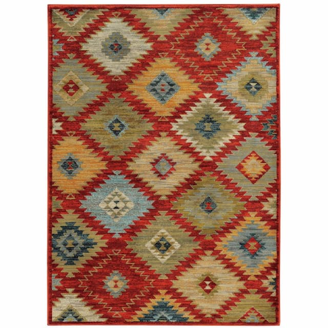 Sedona 5936D Red/ Multi Indoor Area Rug - 1'10" x 3'