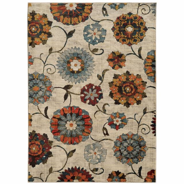 Sedona 6361A Ivory/ Multi Indoor Area Rug - 1'10" x 3'