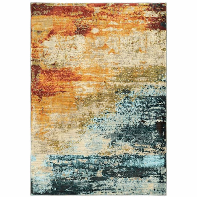 Sedona 6365A Blue/ Red Indoor Area Rug