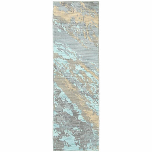 Sedona 6367A Blue/ Grey Indoor Area Rug - 2'3" x 7'6"