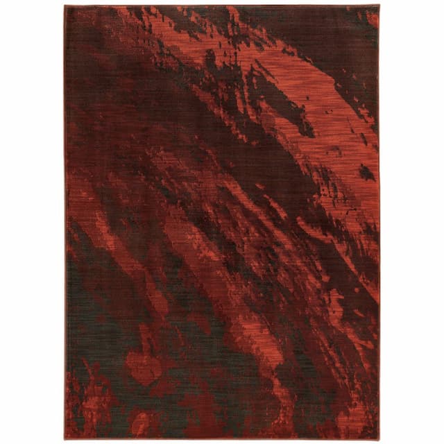 Sedona 6367B Red/ Grey Indoor Area Rug - 1'10" x 3'