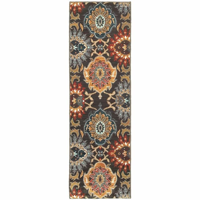 Sedona 6369D Brown/ Multi Indoor Area Rug - 2'3" x 7'6"