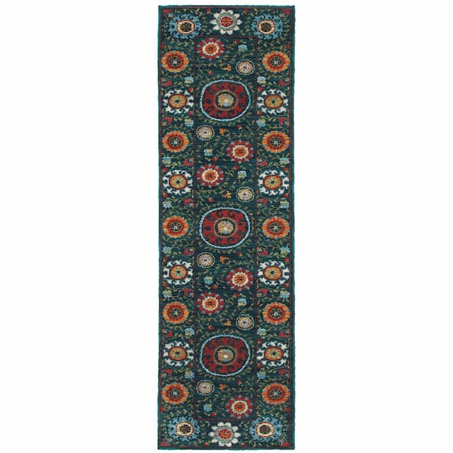 Sedona 6408B Blue/ Multi Indoor Area Rug - 2'3" x 7'6"