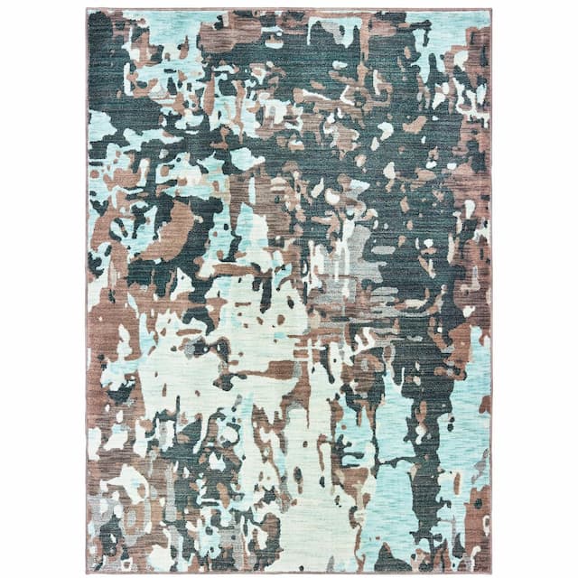 Sedona 8957G Grey/ Blue Indoor Area Rug - 1'10" x 3'