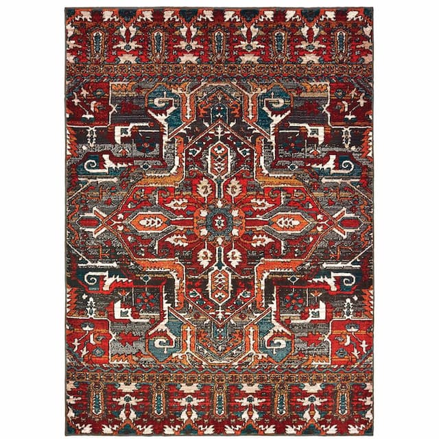 Sedona 9575A Red/ Orange Indoor Area Rug - 1'10" x 3'