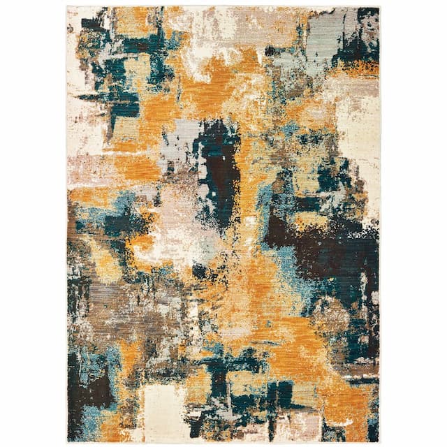 Sedona 9593A Blue/ Gold Indoor Area Rug - 1'10" x 3'