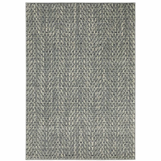 Seneca SE02A Blue/ Ivory Indoor Area Rug - 2' x 3'