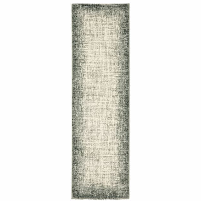 Seneca SE07A Grey/ Beige Indoor Area Rug - 2'3" x 7'6"