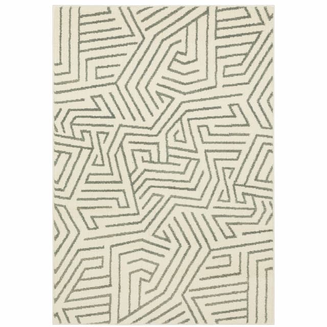 Seneca SE08A Beige/ Grey Indoor Area Rug - 2' x 3'