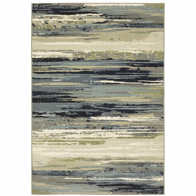 Seneca SE09A Blue/ Green Indoor Area Rug - 2' x 3'