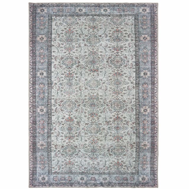 Sofia 85814 Ivory/ Blue Indoor Area Rug - 1'9" x 2'8"