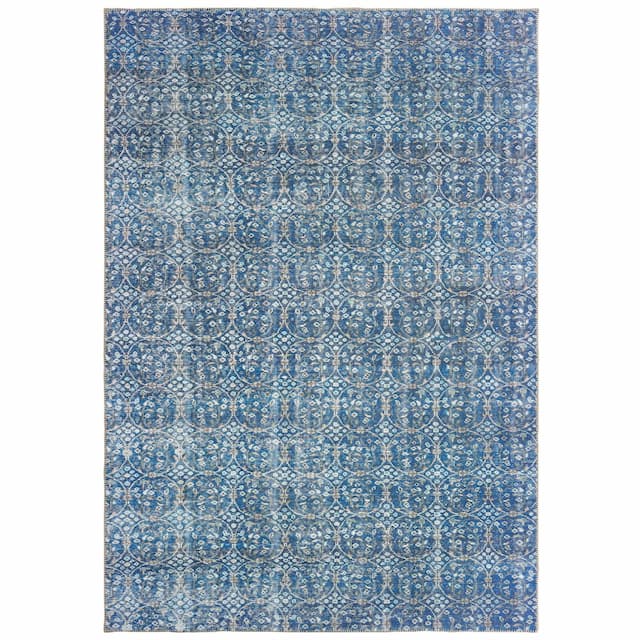 Sofia 85815 Blue/ Brown Indoor Area Rug - 4'3" x 6'3"